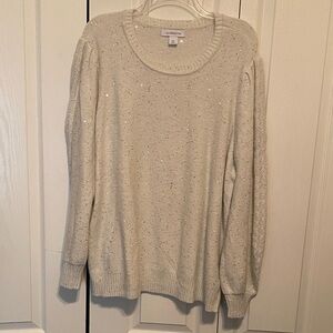 Liz Claiborne white Sequin Sweater